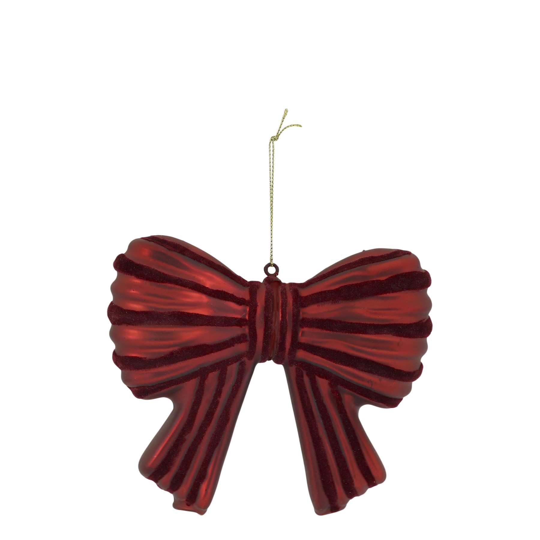Červená vánoční skleněná ozdoba mašle Bow – 13*3*11 cm