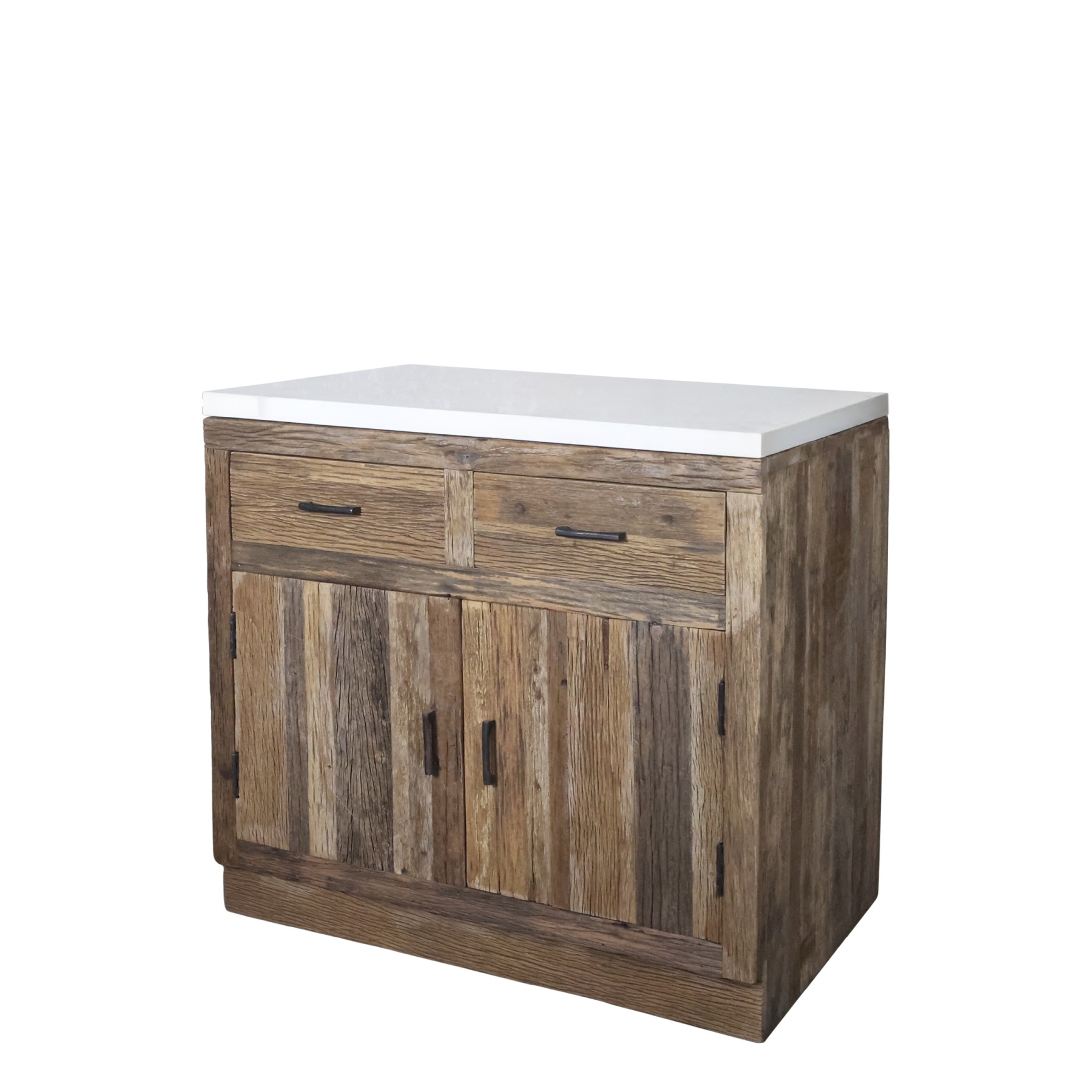 Hnědá antik komoda s mramorovou deskou Grimaud – 95*60*97 cm