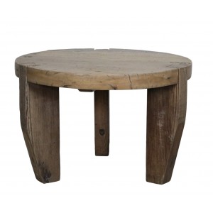 Konferenční stolek Grimaud z recyklovaného hnědého dřeva – Ø 72*48 cm