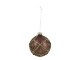 vánoční skleněná koule s hnědým vzorem a polyesterem Chic Antique – Ø8 cm Chic Antique