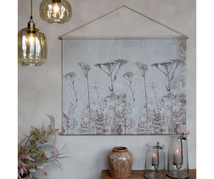 Obraz z plátna s květinami s přírodními tóny – 120*90 cm Chic Antique