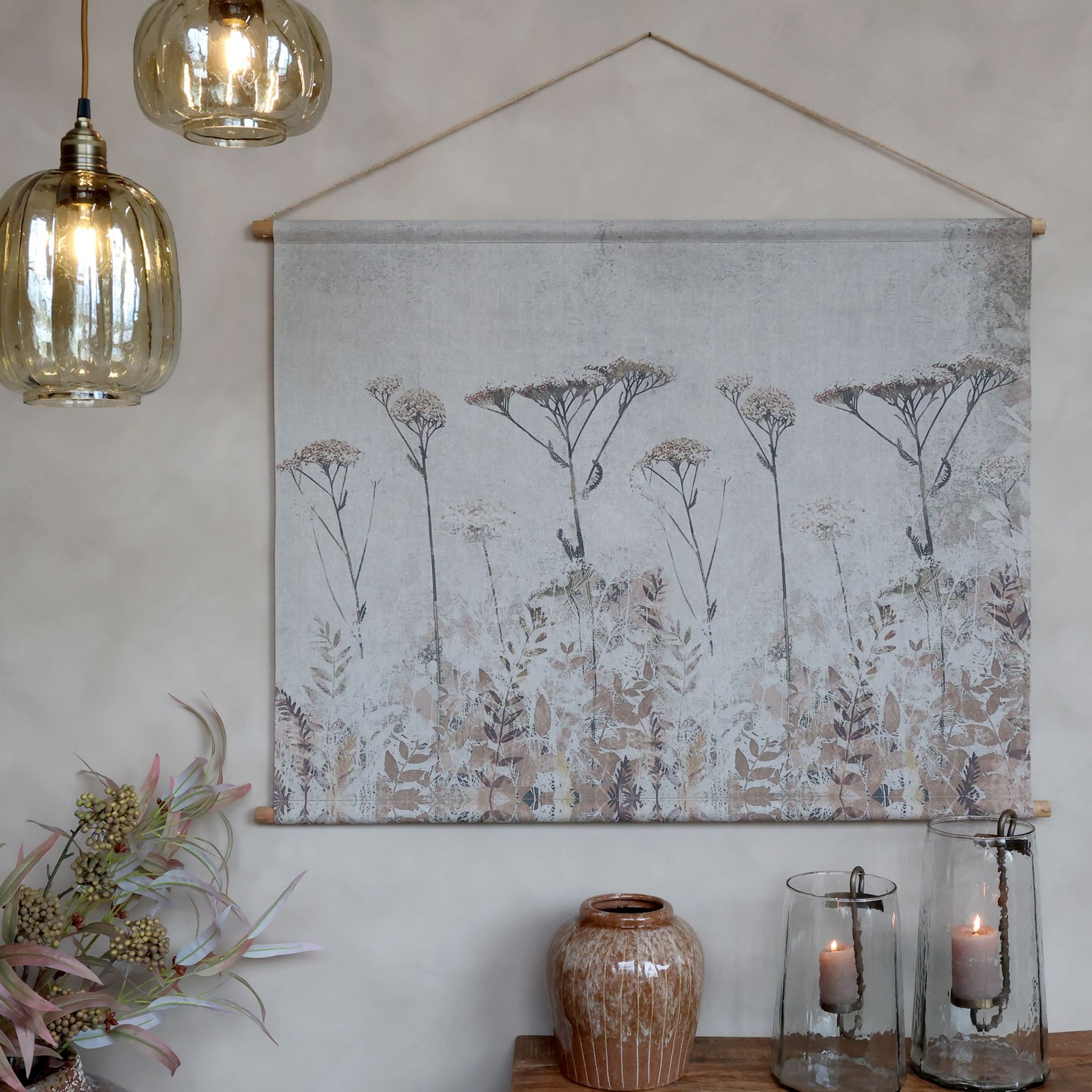 Obraz z plátna s květinami s přírodními tóny – 120*90 cm