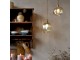 Skleněná lampa s kouřovým sklem a mosazným vrškem – Ø 17*18 cm / 40W/ E27 Chic Antique