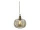 Skleněná lampa s kouřovým sklem a mosazným vrškem – Ø 17*18 cm / 40W/ E27 Chic Antique