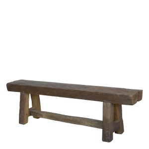 Hnědá lavice Grimaud z recyklovaného dřeva Nature – 150*26*45 cm