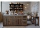 Hnědá antik skříňka s mramorovou deskou Grimaud Kitchen – 60*60*97 cm Chic Antique