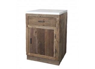 Hnědá antik skříňka s mramorovou deskou Grimaud Kitchen – 60*60*97 cm