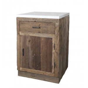Hnědá antik skříňka s mramorovou deskou Grimaud Kitchen – 60*60*97 cm