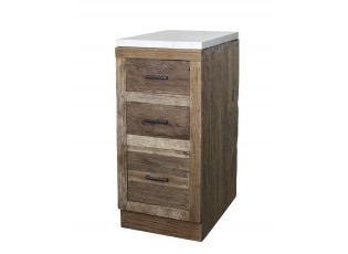 Hnědá antik skříňka se šuplíky a s mramorovou deskou Grimaud Kitchen – 40*60*97 cm