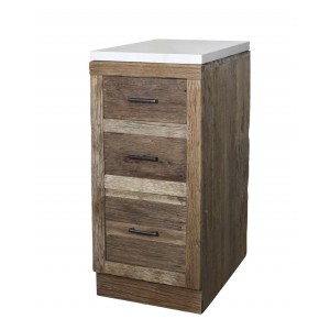 Hnědá antik skříňka se šuplíky a s mramorovou deskou Grimaud Kitchen – 40*60*97 cm