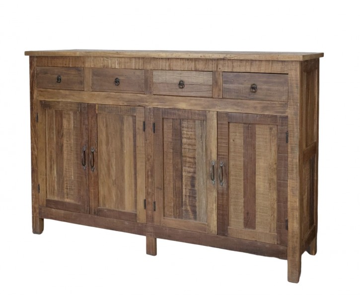 Hnědá komoda Grimaud z recyklovaného dřeva s dvířky a zásuvkami Nature – 160*46*105 cm Chic Antique