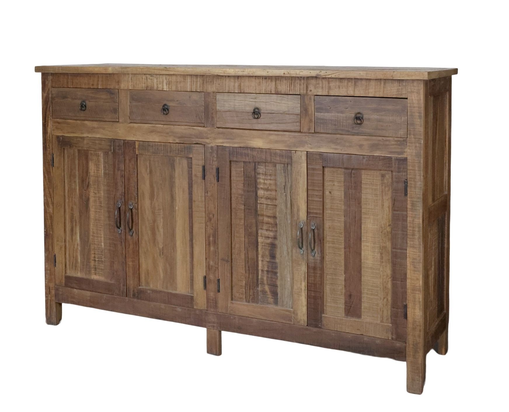 Hnědá komoda Grimaud z recyklovaného dřeva s dvířky a zásuvkami Nature – 160*46*105 cm