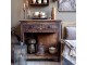 Hnědý antik konzolový stůl Grimaud se 2 zásuvkami z recyklovaného dřeva – 80*44*80 cm Chic Antique