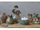 Ružová kameninová váza s kvetinovou dekoráciou – Ø 15,5*19 cm Chic Antique