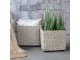 Sada 2ks proutěných košů French Basket Grey s kolečky – 59*41*50/ 51*33*45 cm Chic Antique