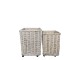 Sada 2ks proutěných košů French Basket Grey s kolečky – 59*41*50/ 51*33*45 cm Chic Antique