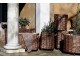 Sada 2ks hnědých košů French Basket s kolečky Nature – 82*48*55 cm Chic Antique