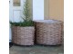Sada 2ks hnědých rohových košíků French Basket Nature s kolečky – 62*62*55 cm Chic Antique