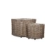 Sada 2ks hnědých rohových košíků French Basket Nature s kolečky – 62*62*55 cm Chic Antique