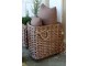 Sada 2ks hnědých rohových košíků French Basket Nature s kolečky – 62*62*55 cm Chic Antique