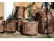 Sada 2ks hnědých rohových košíků French Basket Nature s kolečky – 62*62*55 cm Chic Antique