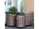 Sada 3ks hnědých košů French Basket Nature s kolečky – Ø 70*60/ Ø 54*50/ Ø 40*45 cm Chic Antique