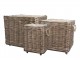Sada 3ks hnědých košů French Basket Nature s kolečky – 70*70*60/ 55*55*51/ 40*40*45 cm Chic Antique
