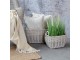 Sada 2 proutěných košů s madly French Basket Grey – 41*31*33/ 33*24*28 cm Chic Antique
