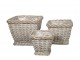 Sada 3ks květináčů s vložkou French Basket Grey – 40*40*32/ 33*33*26/ 25*25*22 cm Chic Antique