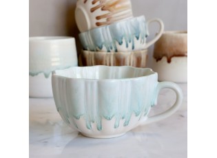 Porcelánový šálek se stékající glazurou New Bone China Green – Ø 11*6,5 cm
