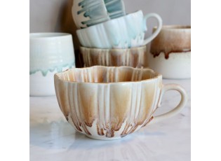 Porcelánový šálek se stékající glazurou New Bone China Latte – Ø 11*6,5 cm