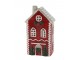 Červený keramický domek na čajovou svíčku Chamonix – 10*8*18,5 cm Chic Antique