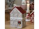 Šedý keramický domek na čajové svíčky Chamonix – 10,5*7*16 cm Chic Antique