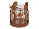 Rustikální rezavý svícen s houbičkami Mushroom Rust - Ø 9*10 cm Clayre & Eef