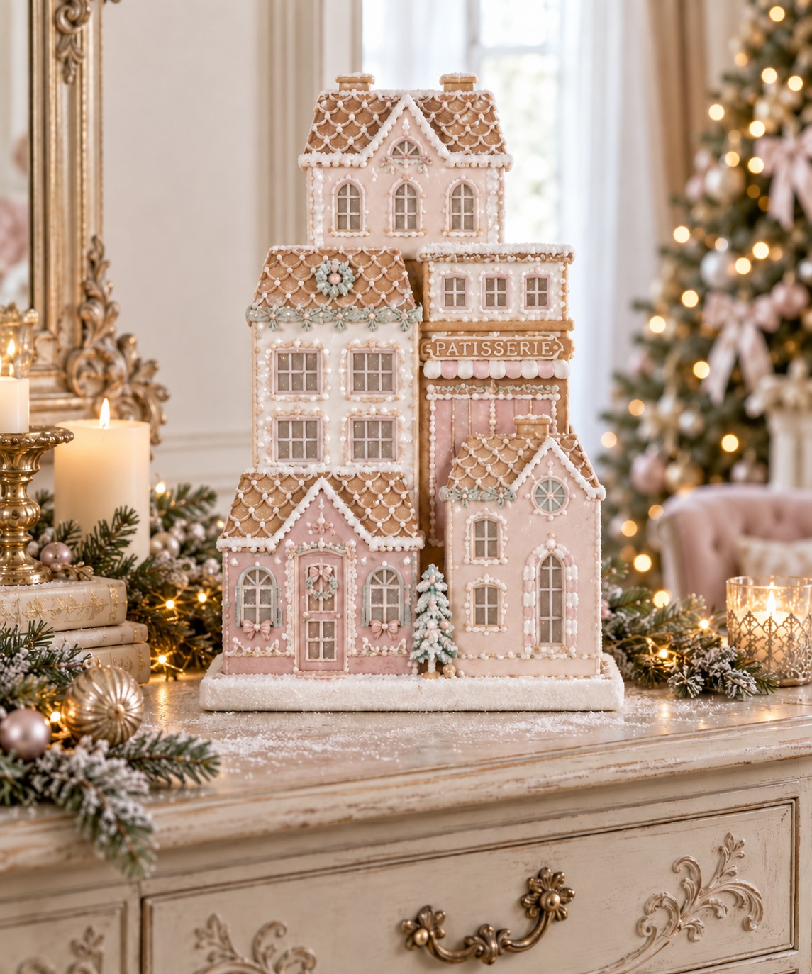 Dekorační domek cukrárna Pattiserie Gingerbread house – 26*10*40 cm