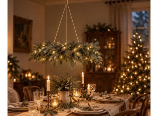 Vánoční závěsný svítící umělý věnec Christmas Wreath LED - Ø 60*8 cm / 3*AA