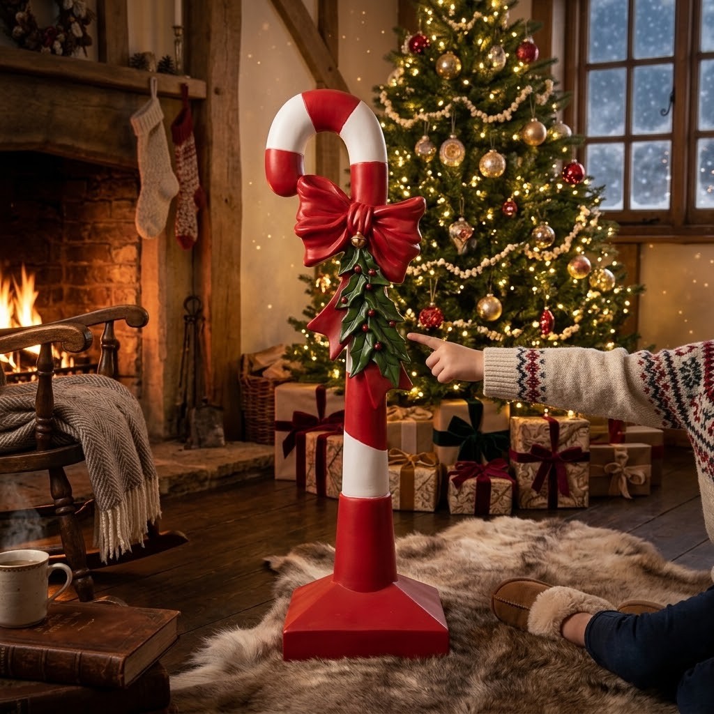Vánoční veliká dekorace figurka cukrová hůl Candy Cane - 25*18*83 cm