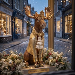 Vánoční figurka Sob ve slavnostní uniformě a korunce - 36*40*63 cm