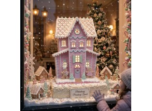 Veliký pohádkový perníkový zámek Gingerbread - 54*31*76 cm LED / 3*AA