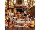 Roztomilá dekorační soška jezevčík v halloween převleku ducha - 69*21*42 cm Clayre & Eef