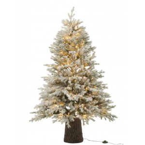 Vánoční zasněžený stromek s 600 LED světýlky na podstavci Snowy – 110*110*150 cm