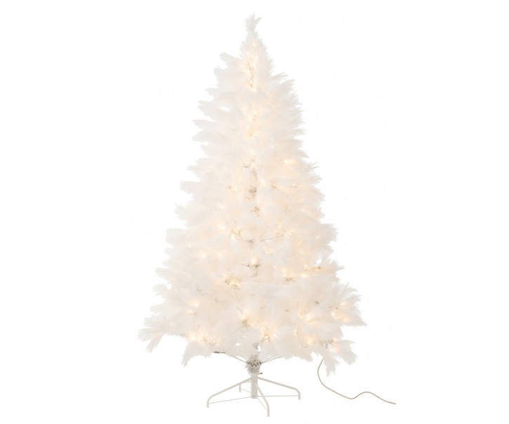 Bílý nadýchaný vánoční strom Boho Pampa 400 LED – 132*132*210 cm J-Line by Jolipa