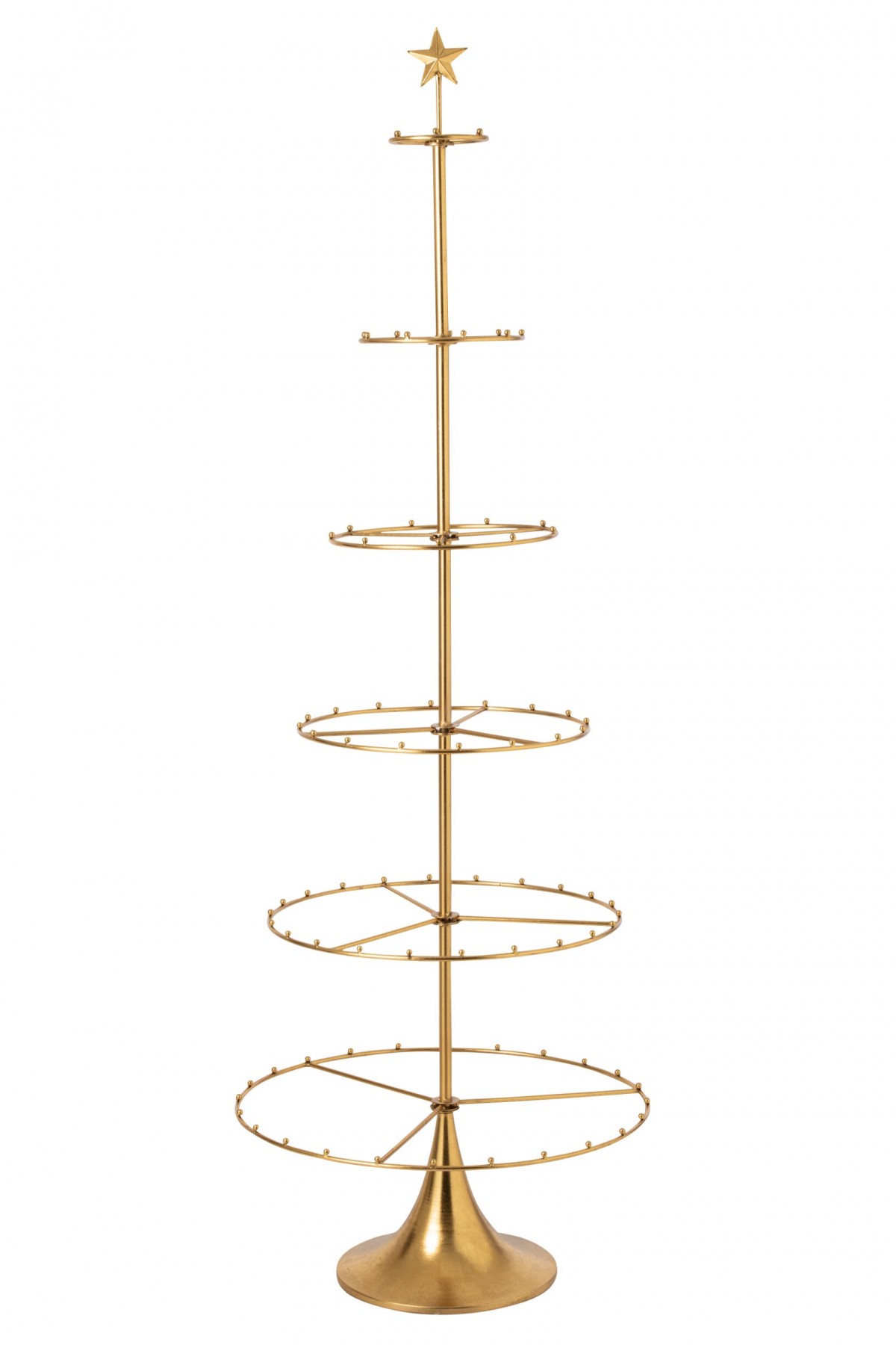 Exkluzivní zlatý kovový vánoční strom na ozdoby Tree Gold – 66*66*196 cm