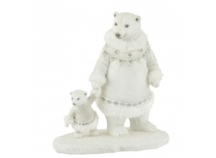 Okouzlující vánoční figurka polární medvědice s mládětem Polar Bear – 14*24*26 cm
