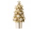 Zlatý vánoční dekorace stromeček s ozdobami Chrism Bauble – 10*10*20,5 cm J-Line by Jolipa