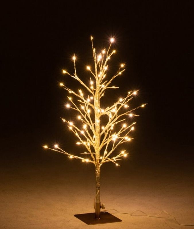Zlatý kovový strom s LED světýlky Christmas Tree Gold – 34*30*59 cm