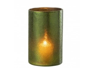 Velký zelený skleněný svícen Hurricane Green – 12*12*20 cm