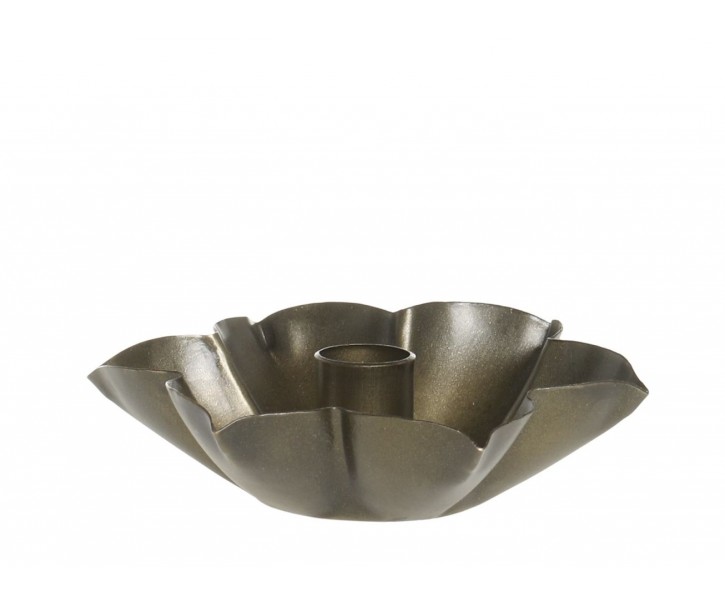 Žlutý kovový svícen na tenkou svíčku Chic Antique – Ø8,5*2 cm Chic Antique