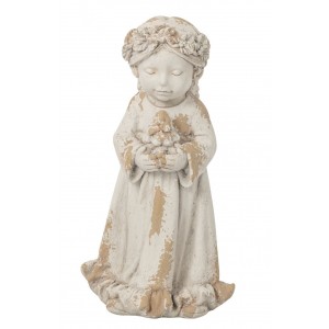 Béžová antik venkovní dekorace Angel Flower – 32*28*61 cm