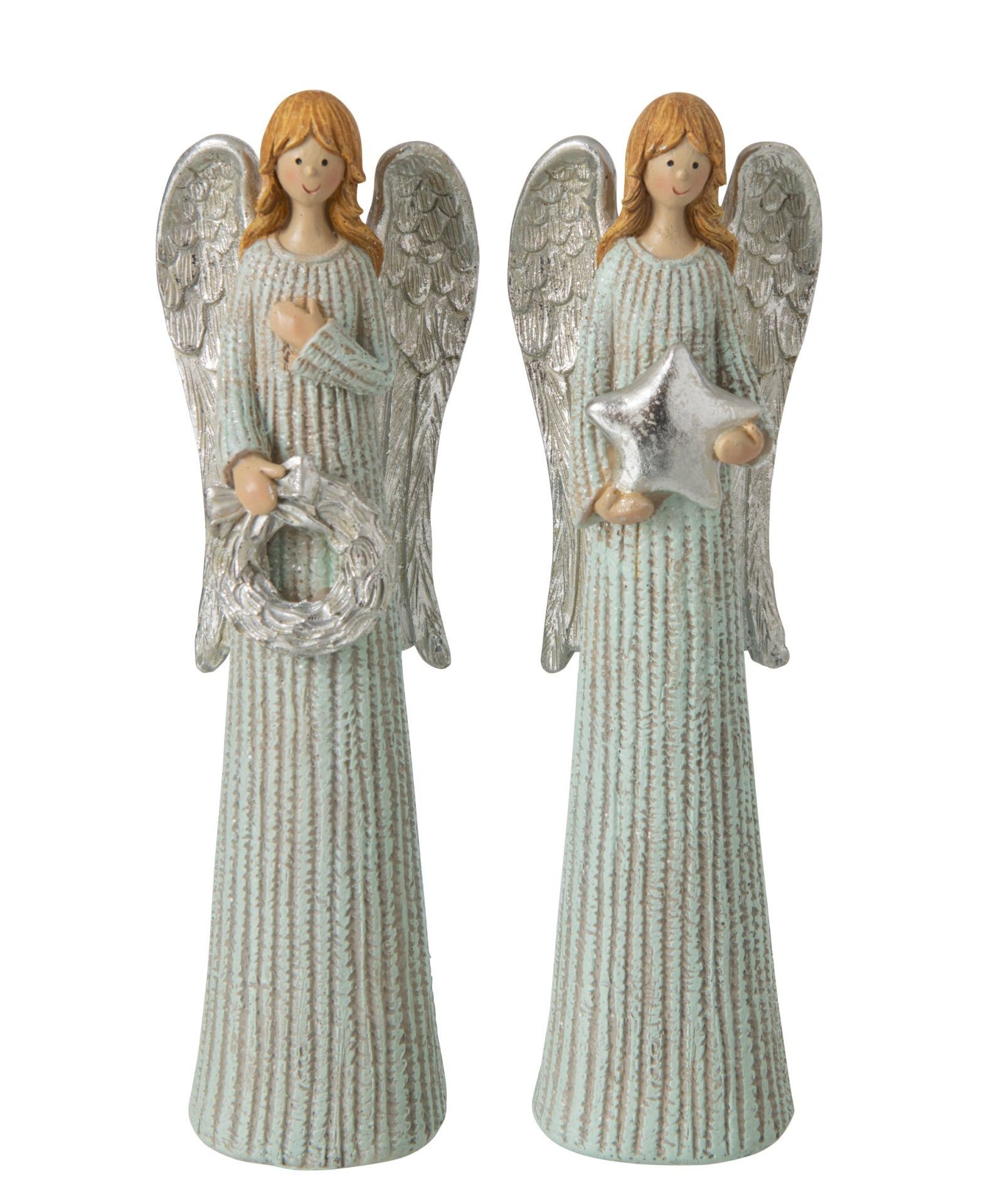Sada 2ks stříbrný anděl se třpytkami Angel Glitter – 7*5*24 cm